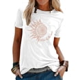 thumbnail image 1 of LUXUR T-shirt pour Femmes à Manches Courtes, Haut à Imprimé Tournesol, Tunique Ample, Col Rond, T-shirt Blanc TG, 1 of 3