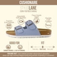 thumbnail image 2 of Cushionaire Lane Cork Footbed Sandals for Women – Comfortable Double Buckle Slip-On with Genuine Suede Footbed & Arch Support Slides for Women Footwear, 2 of 20