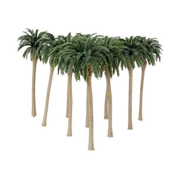 10pcs Model Trees Coconut Palm 1/75 Scale For DIY Crafts, Wargames, War Gaming Scenery Or Building Diorama Scenics,