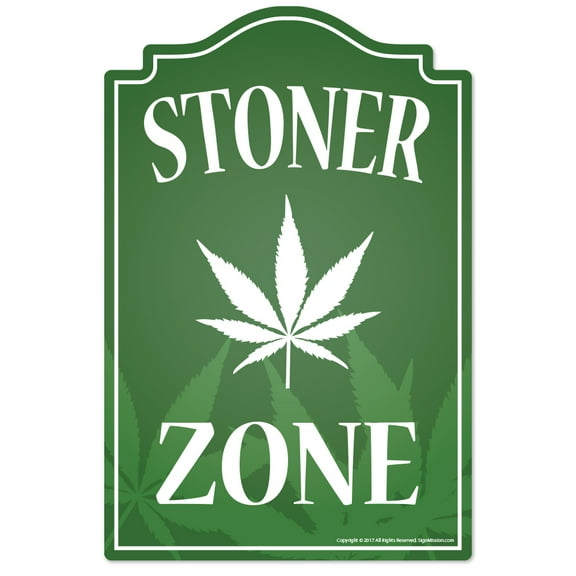 Stoner Zone Decal | Indoor/Outdoor | Funny Home Décor for Garages, Living Rooms, Bedroom, Offices | SignMission Wall Lover Plastic Gag Gift Sign Wall Plaque Decoration