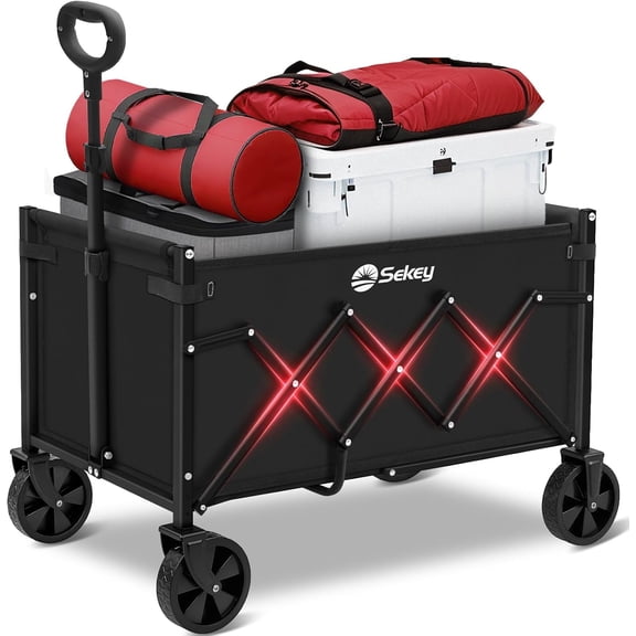 ZJQYDS Wagon Cart with Wheels with 220LBS Capacity