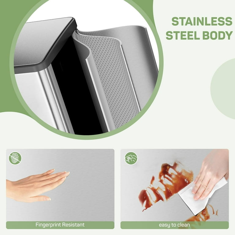 Dual Bin Trash Can 16 Gallon Stainless Steel photo 3