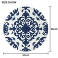 thumbnail image 6 of Blue and White Pioneer Flower Round Tablecloth 60" X 60",Wrinkle Wipeable Table Cloth for Kitchen Dining Room Picnic Patio Party, 6 of 6