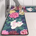 thumbnail image 2 of Kitchen Rugs Sets Of 2,Pioneer Flower Floral Print Pattern Anti Fatigue Kitchen Mat Rugs Non Slip Washable,Decorative Kitchen Floor Mats for Kitchen,Sink,Laundry,17"x47"+17"x47", 2 of 5