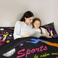 thumbnail image 4 of Feelyou Teen Modern Sports Bedding Comforter Set 7pcs, Volleyball Lover Queen Bedding Sets, 4 of 8