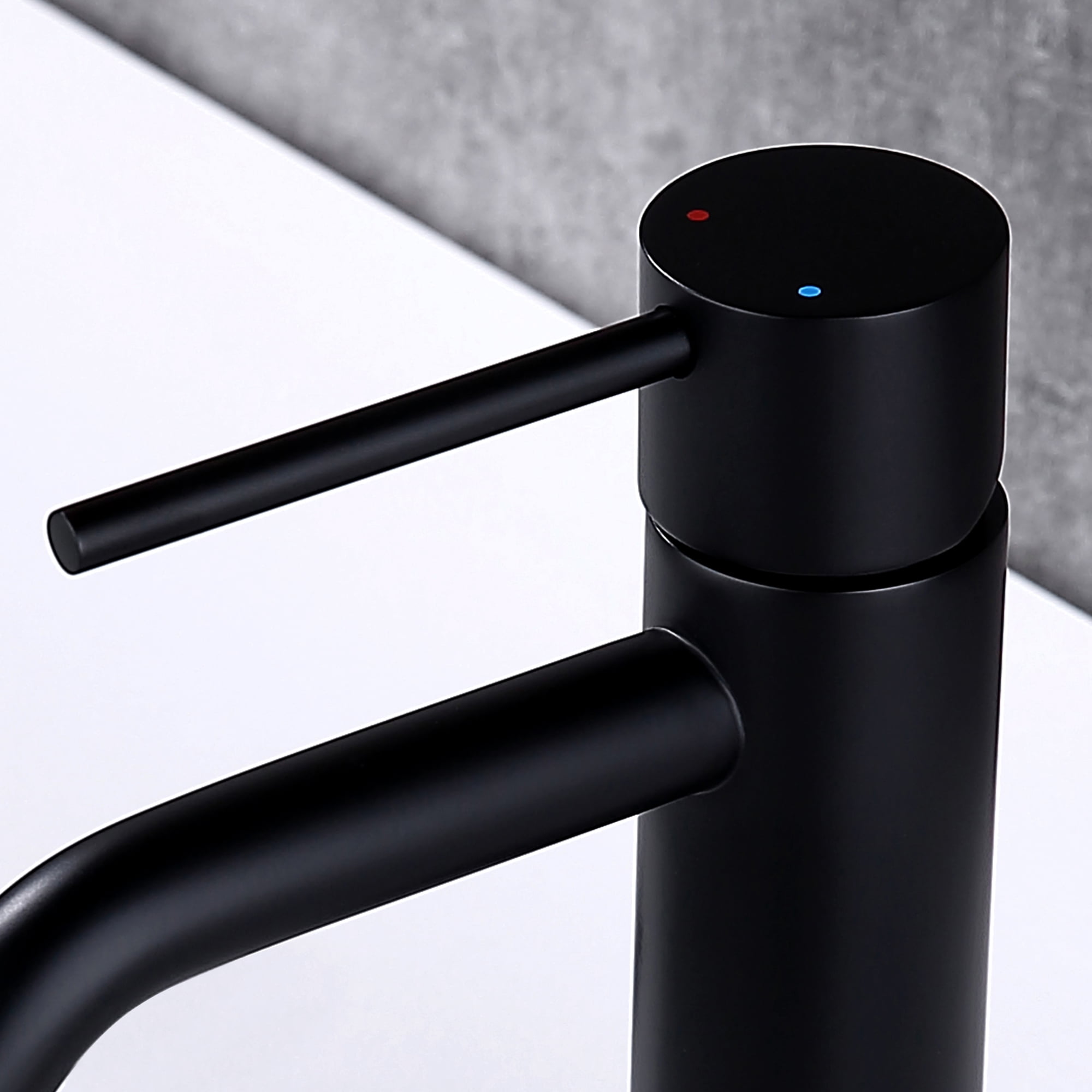 Adorer Single Hole Brass Matte Black Bathroom Faucet with Pop-up Drain Assembly, Copper Single Handle Lavatory Sink Basin Faucets Mixer Taps