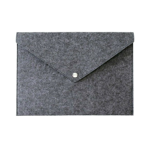 Masteelf Felt File Folders Portable Paper Organizer Felt Holder Document Carrier Bag Case Letter Size Briefcase Expanding Envelope Handbag with Button for Office School Stationery(Dark Grey)