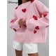 thumbnail image 5 of Suéter navideño con bordado de corazón de Streamgirl para mujer, jersey de punto grueso rosa de gran tamaño, suéteres elegantes de primavera para mujer, 5 of 5