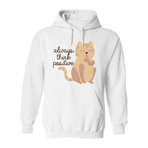 Always Think Positive Kitten Hoodie Women -SPIdeals Designs, Female x-Large