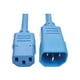 Eaton Tripp Lite Series Power C13 C14 Heavy-Duty PDU Cord, to - 15A, 250V, 14 AWG, 6 ft. (1.83 M), Blue - Câble d'Extension d'Alimentation - IEC 60320 C14 vers Power IEC 60320 C13 - 6 ft - Bleu – image 2 sur 5