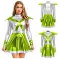 thumbnail image 7 of iiniim Women's Alien Costume Shiny Metallic Cap Sleeves Dress Astronaut Space Cadet Outfits Green XXL, 7 of 7