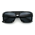 thumbnail image 1 of Bold Oversized Metal Thorn Stud Rectangular Plastic Mobster Sunglasses Blue - Black, 1 of 7