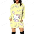 thumbnail image 3 of Vestido de suéter con estampado 3D de Hello Kitty para mujer, Sudadera con capucha de Anime japonés, vestido informal Sexy, vestido Kawaii suelto, moda de otoño, 3 of 4