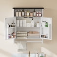 thumbnail image 4 of VECELO Bathroom Cabinets with Motion Sensor LED Lights, Wall Mounted Medicine Cabinet with Towel Bars and Hidden Storage Space for Bathroom, Kitchen, Pure White, 4 of 13