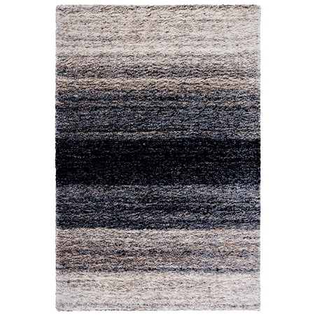 SAFAVIEH Berber Lavonne Abstract Shag Area Rug, 5'5" x 7'7", Grey/Charcoal