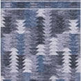 thumbnail image 3 of HomeRoots 665691 8 x 10 ft. Blue & Ivory Southwestern Transitional Washable Machine Made Rectangle Area Rug with UV Protection, 3 of 9