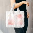 thumbnail image 6 of Wukai Marble Print Plush Underarm Bag, Ladies Fluffy Shoulder Bag, Women Furry Flower Tote Bag Plush Handbag for Autumn and Winter, 6 of 7
