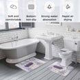 thumbnail image 5 of Purple Vintage Lavenders Bath Mat 3 Piece Bathroom Rug Set, Farmhouse Wooden Retro Art Non Slip Bath Rug Contour Mat and Toilet Lid Cover, Absorbent Shower Mats Soft Bath Rugs and Mats Sets, 5 of 8