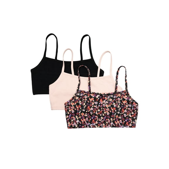 Fruit of the Loom Women's Spaghetti Strap Cotton Sports Bra, 3-Pack, Style-9036