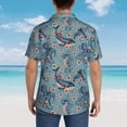 thumbnail image 4 of Balery Underwater Animals and Flowers Camisas hawaianas de manga corta para hombre, camisas playeras de corte holgado, camisas de vacaciones con botones,Medium, 4 of 7