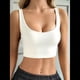 thumbnail image 5 of Camiseta Básica Sin Mangas para Mujer, Cuello en U, Ropa Informal de Verano. XL, 5 of 9
