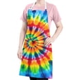 thumbnail image 5 of Colorful Tie Dye Rainbow Pattern Apron-Garden Aprons for Women with Pockets-Cotton Linen Waterproof Kitchen Cooking Gardening Aprons Adjustable for Kitchen,Cooking,BBQ and Salon 33x27 Inch, 5 of 7