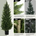 thumbnail image 4 of Olivivi Artificial Topiary Cedar Trees 4FT Tall 2 Set , Outdoor Indoor Faux Pine Shrubs Plants, Fake Bushes Plants for Home Front Porch Door Patio, 4 of 8