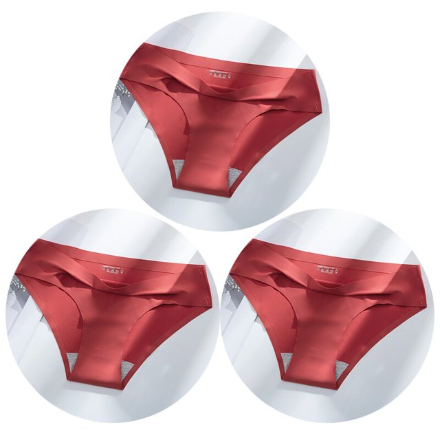 TrowBridge-bragas de satén de seda para mujer, ropa interior transpirable sin costuras, lencería fina y acogedora, 3 unids/set