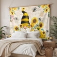thumbnail image 3 of Yellow Gnomes Large Tapestry for Bedroom Wall Hanging Tapestry, Sunflower Floral Bee Vintage Ceiling Backdrop Tapestries Poster Blanket Wall Decor for Teens Room Living Room Dorm 100" x 59", 3 of 8