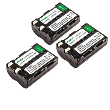 Kastar 3-Pack EN-EL3A Battery Replacement for Nikon EN-EL3 EN-EL3a Battery Nikon MH-18 MH-18a MH-19 Charger Nikon D50 D70 D70s D100 D100 SLR Cameras
