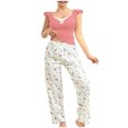 thumbnail image 3 of Sentmoon Ensembles de Pyjama 2 Pcs pour Femmes Ensemble de Vêtements de Nuit pour Femmes Sans Manches Décontracté Extensible Bretelles Spaghetti avec Imprimé Robe de Nuit Été Décontracté pour Vacances m, 3 of 7