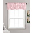 thumbnail image 3 of Pink Halloween Ghost Linen Curtain Valance for Bedroom/Bathroom/Kitchen/Office/Living/Dining Room Window,White Ghost Pink Rod Pocket Topper Decorative Cafe Drapes Panel 54"x18", 3 of 6