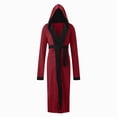 thumbnail image 5 of NOLDARES Mens Fleece Plush Robe with Hood Soft Fluffy Full Length Long with Pockets House Coat(Red,XL), 5 of 5