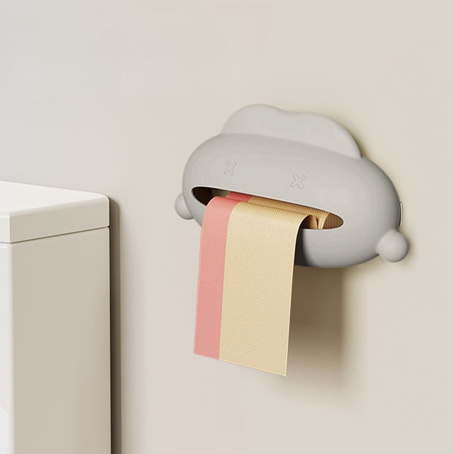 Caja de almacenamiento para bolsas de basura montadas en la pared | Organizador de diseño de monstruos adorables • Instalación sin agujeros Plástico ABS • Apertura ancha | Portabolsas de basura de