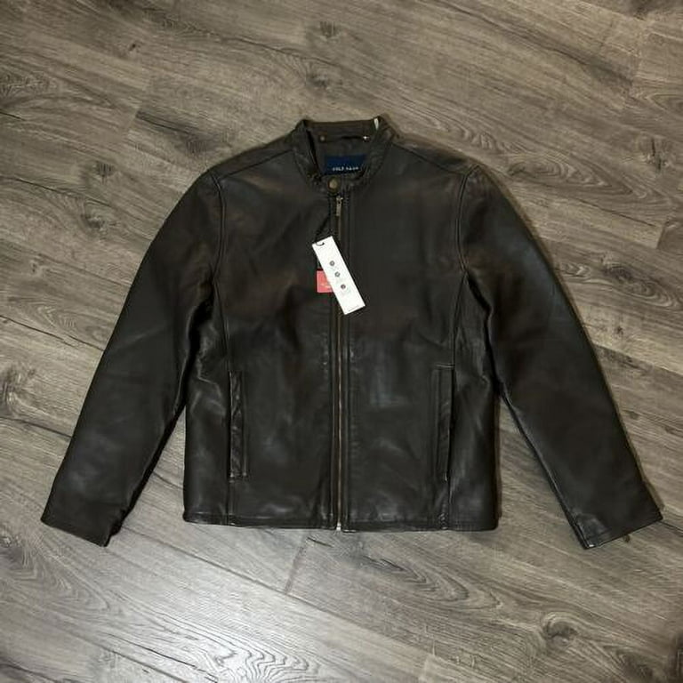 Lambskin leather moto jacket cole haan discount