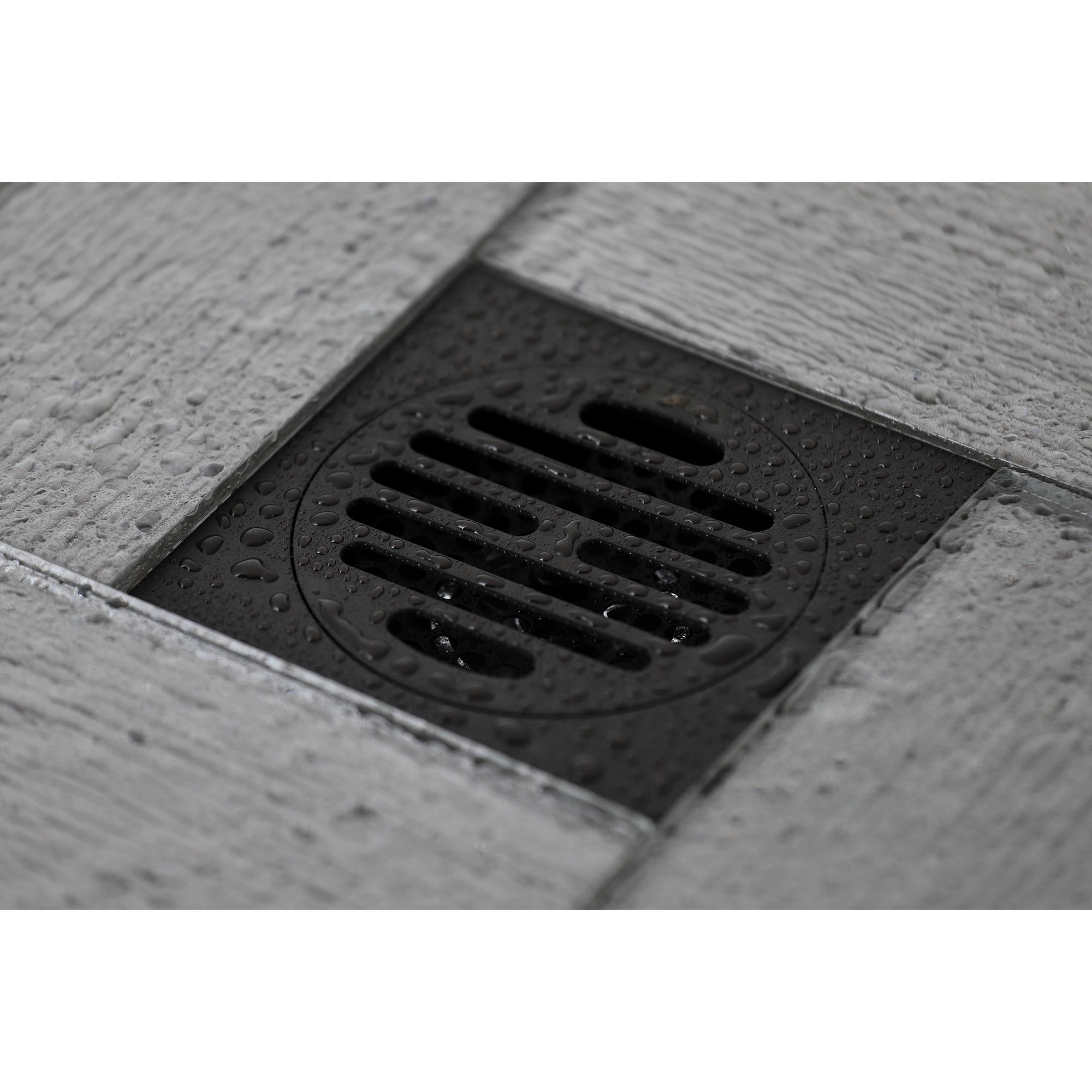 Kingston BSF4262ORB Watercourse Symmetric 4-Inch Brass Square Grid Shower Drain with Hair Strainer in Oil Rubbed Bronze