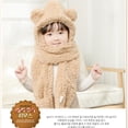 thumbnail image 7 of Novelty Kids Scarf Hat Soft Baby Winter Cap Anti-static Outdoor Windproof Integrated Bear Ear Children Gloves Scarf Hat (brown), 7 of 7
