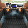 thumbnail image 6 of SMATTO Large Dog Car Seat, Back Seat Extender for Dogs with 3 Mesh Windows, Waterproof Medium Carseat for Dogs with 4-Splice Hard Bottom, Pet Seat Cover for Cars, Trucks and SUVs (Black), 6 of 10