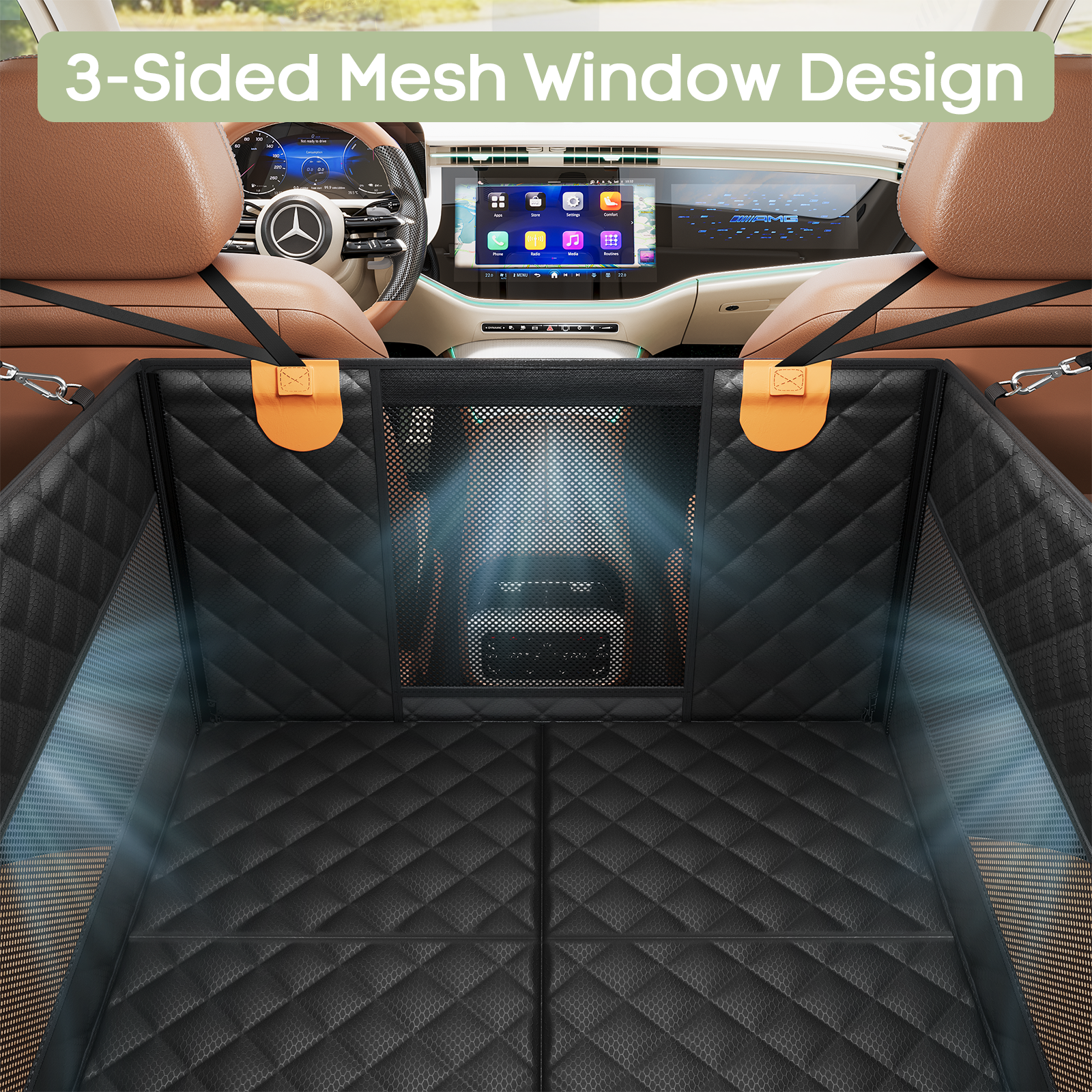Smatto Large Dog Car Seat with Mesh Windows photo 5