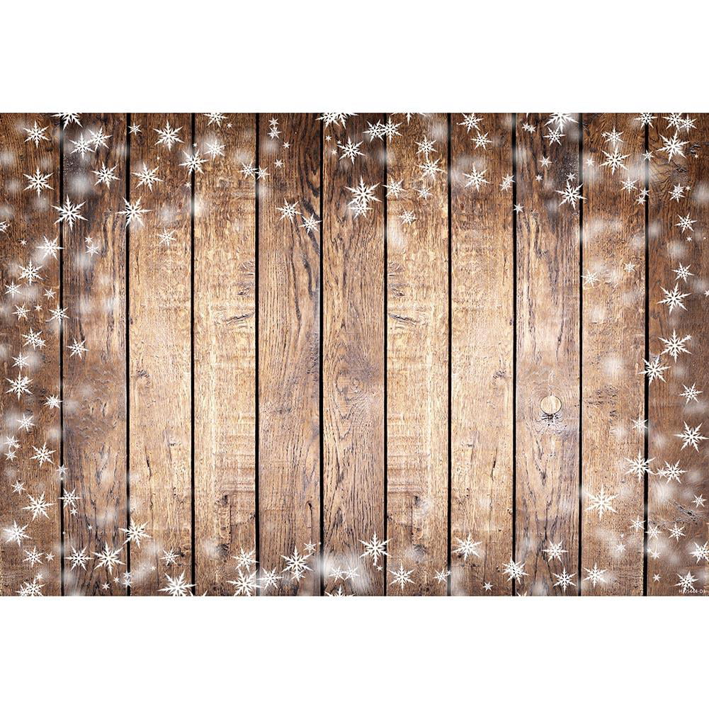 globeagle Wood Plank Snowflake Print Photography Background Cloth Backdrop 1.5X2.1m 