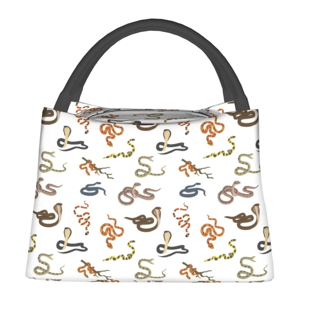 Fotbe Snake Bolsa Térmica Portátil con Estampado, Bolsa de Entrega de Alimentos Aislada, Bolsa Reutilizable de Gran Capacidad para Comidas y Supermercado
