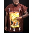 thumbnail image 4 of Urban Afrique african Denim shirt for men Brown Color  African men's wear, 4 of 5