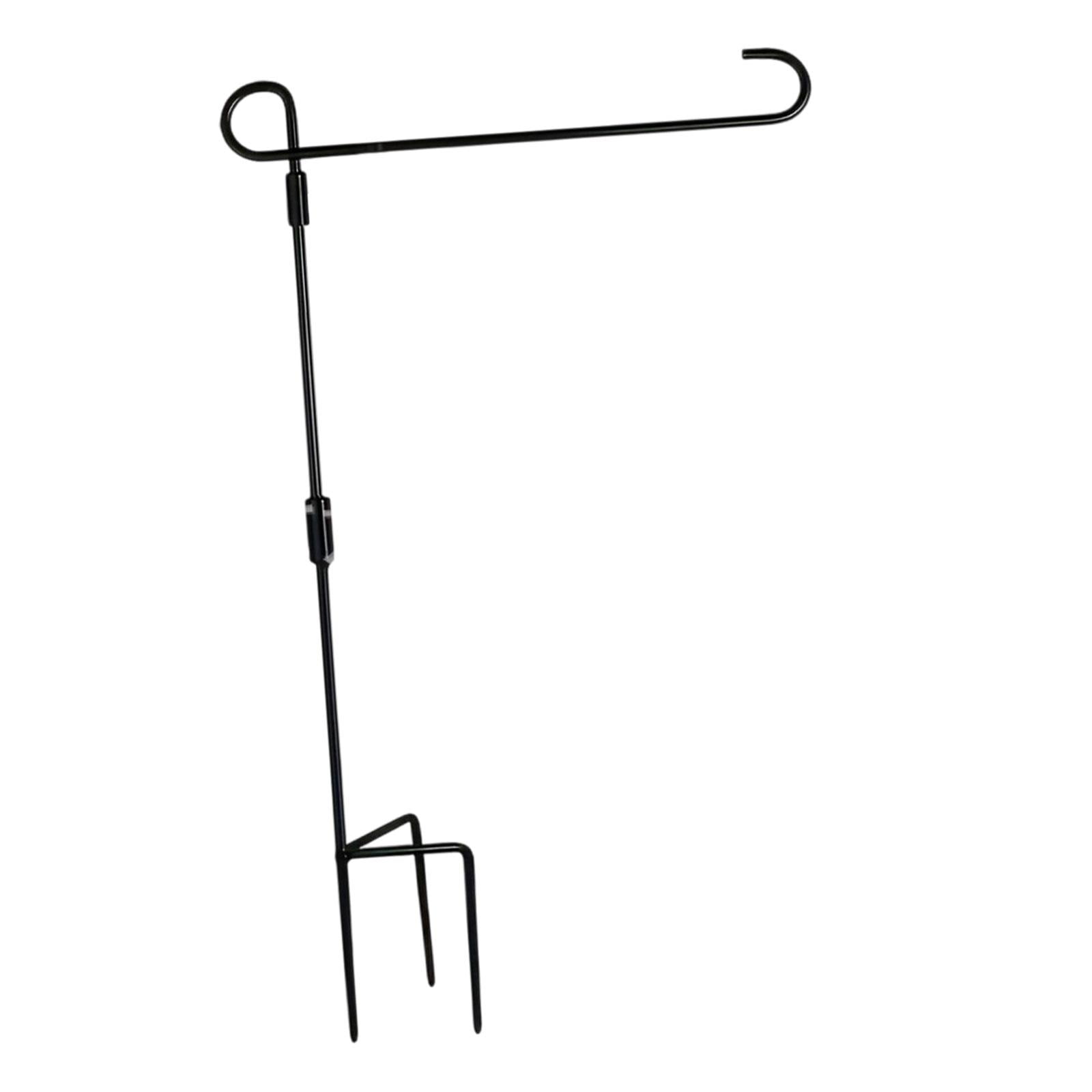 Miulika Three-legged Garden Flagpole Stand for Outdoor Use, Iron Bracket, Lawn Flagpole Holder for Outdoor Display, Backyard Festival Decoration