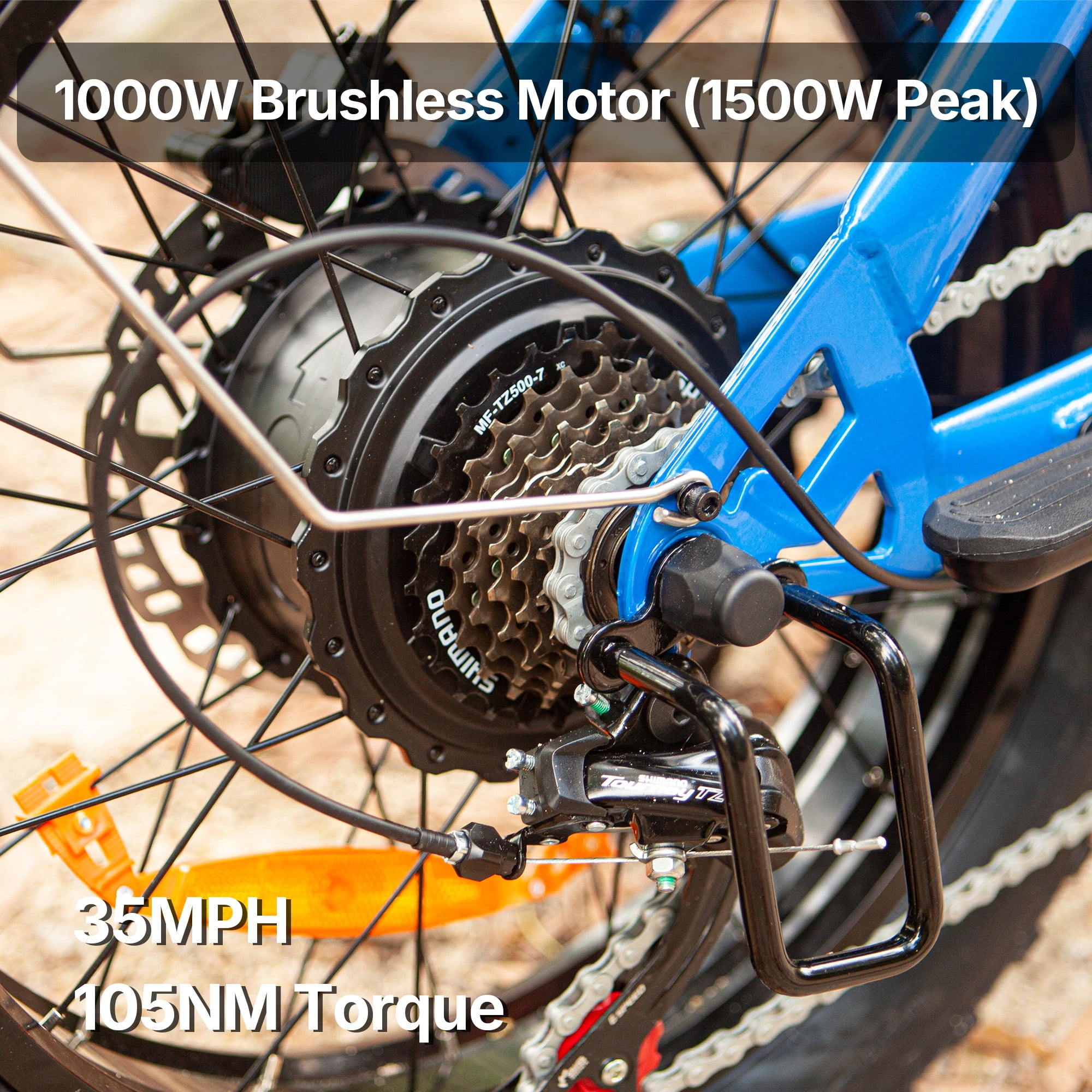 BLUVALL 35MPH Electric Bike for Adult, 20"*4.0 Fat Tire Ebike, Peak 1500W 52V 20AH E-Mountain Bicycle UL2849