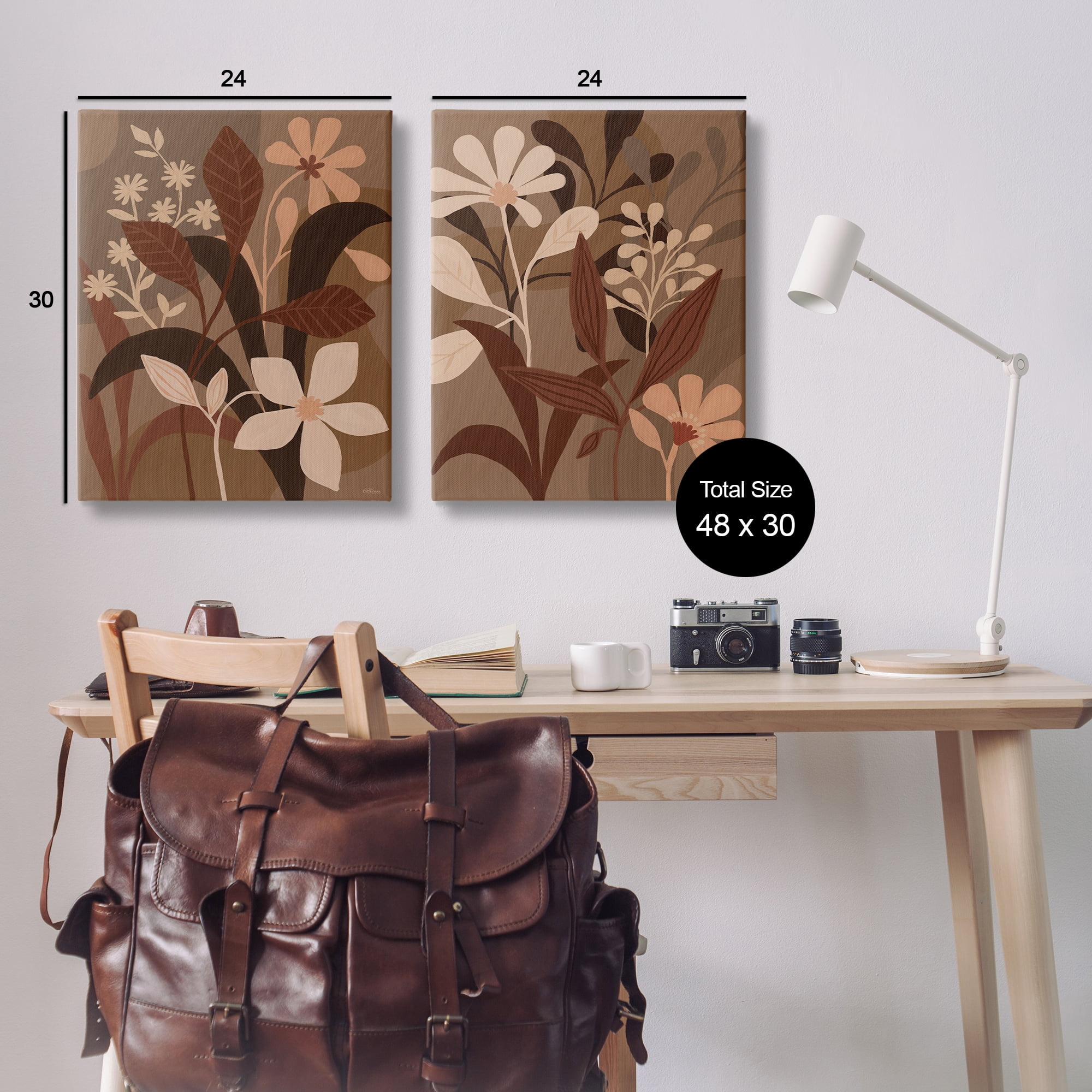 Stupell Industries Modern Boho Flower Bundle Floral & Botanical Painting Wrapped Canvas Art Print Wall Art, 24 x 30, Set of 2