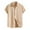 Beige, variant on Besolor Men's Cotton Linen Short Sleeve Shirts Casual Lapel Collar Button down Shirt Summer Beach Vacation Tops