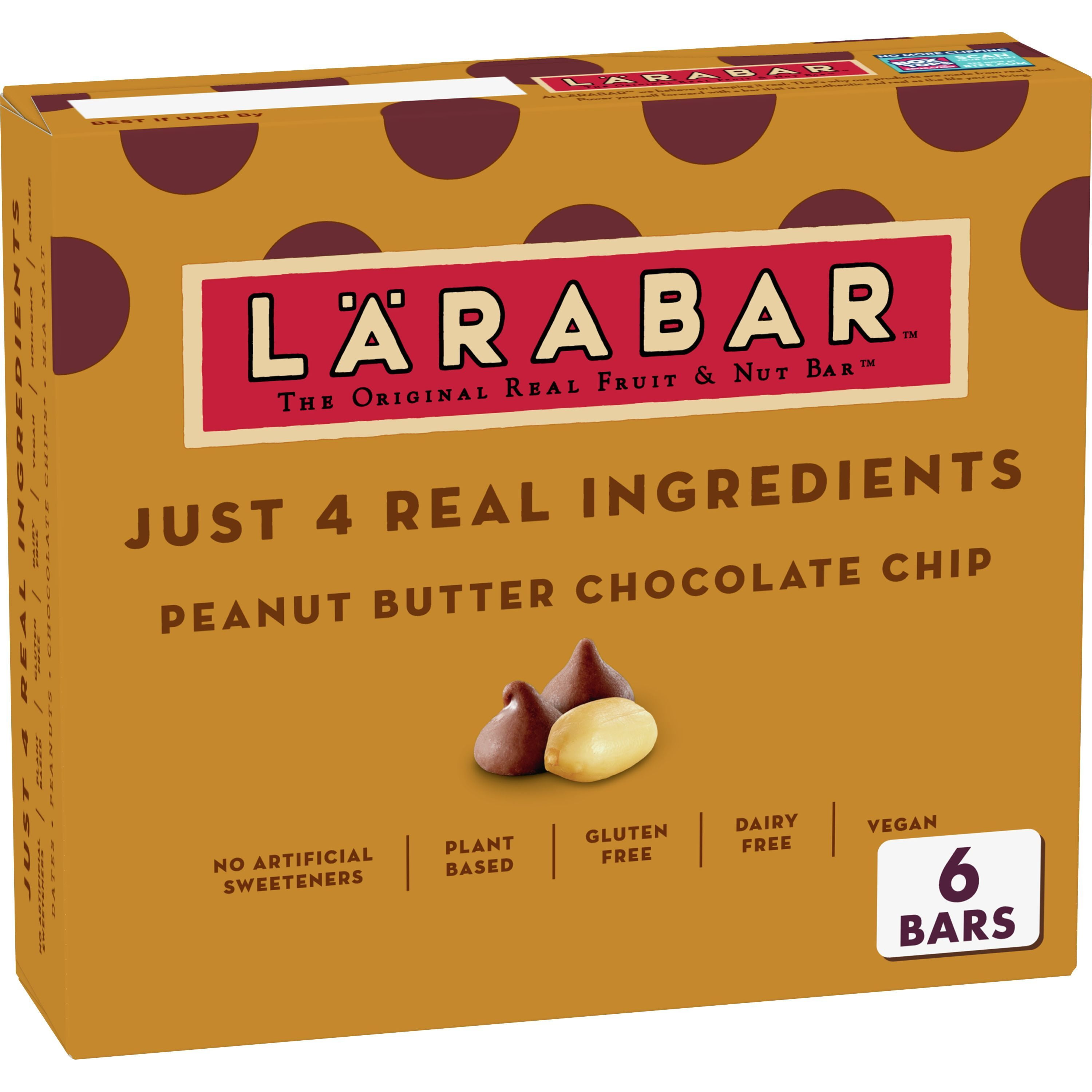 Larabar Peanut Butter Chocolate Chip, Gluten Free Fruit & Nut Bar, 6 Ct ...