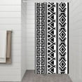 thumbnail image 3 of Small Stall Narrow Shower Curtain 36"W x 72"L – Tropical Bohemian Leaves, Mid-Century Abstract Boho Botanical Bathroom Decor, Vintage Floral Palm Leaf Pattern, Rustic Tribal Folk Style, 3 of 5
