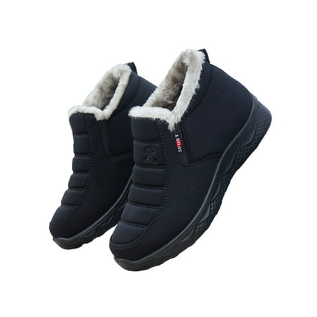 

GENILU Winter Boots for Women Mens Comfortable Non Slip Warm Snow Booties Casual Comfort Wide Width Shoes Black (Men) 8