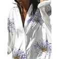 thumbnail image 3 of DYMADE Women Plus Size Printed Long Sleeve Lapel Holiday Shirt Dress, 3 of 4